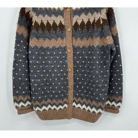 THE ALPACA CONNECTION cardigan sweater fair isle soft knit fisherman peru XL - Picture 3 of 6